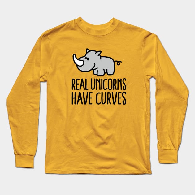 Real unicorns have curves Long Sleeve T-Shirt by LaundryFactory